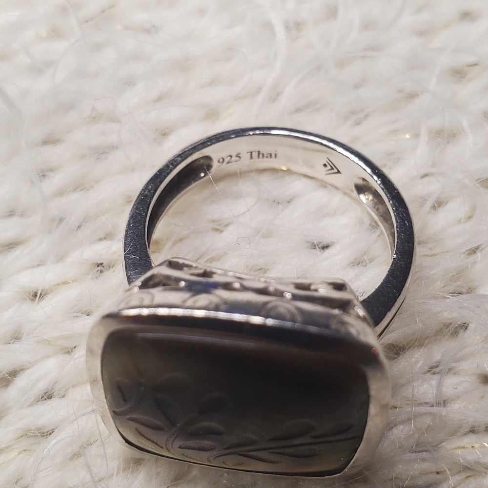 Vintage Silpada Sterling 925 Silver Fern Leaf Lip Shell Ring Sizes 8